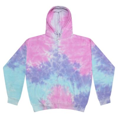 Unisex Tie-Dyed Full-Zip Hooded Sweatshirt Thumbnail