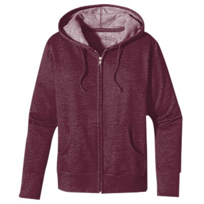 Women's Heathered Full-Zip Hooded Sweatshirt Thumbnail