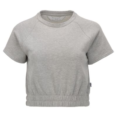 Women's French Terry Short Sleeve Cropped Crewneck Sweatshirt Thumbnail