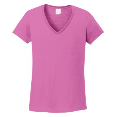 Women's Heavy Cotton 100% Cotton V Neck T Shirt Thumbnail