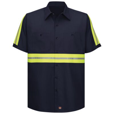 Men's Enhanced Visibility Short Sleeve Cotton Work Shirt Thumbnail
