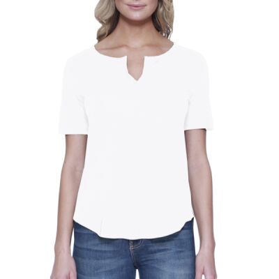 Ladies' CVC Slit V-Neck T-Shirt Thumbnail