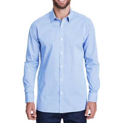 Men's Microcheck Gingham Long-Sleeve Cotton Shirt Thumbnail